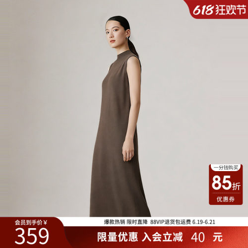 衣香丽影针织连衣裙女2026春季新款无袖长裙复古羊毛裙150219201