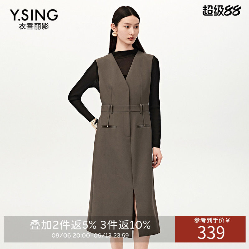 【商场同款】Y.SING衣香丽影2026秋冬无袖背带连衣裙女150823202