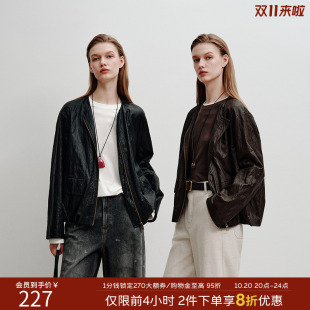 【Y.SING致简】衣香丽影纸薄和风皮衣短外套女2026年秋装新款夹克