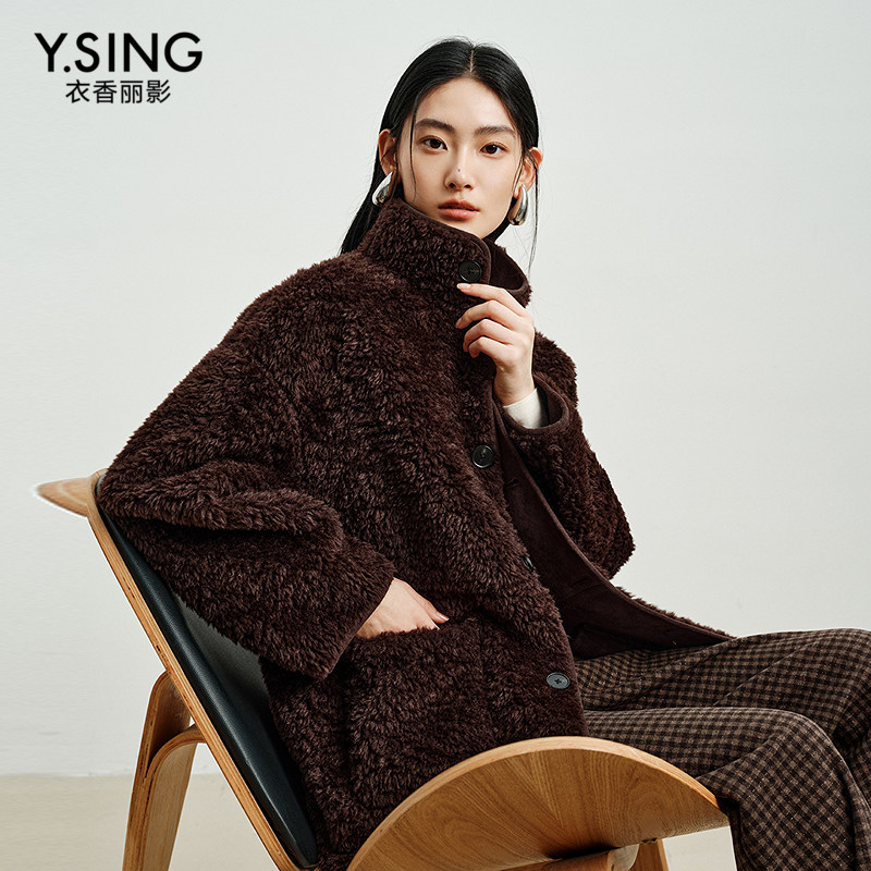 衣香丽影麂皮绒中长款皮毛一体皮草女2026冬季新款两面穿毛毛外套