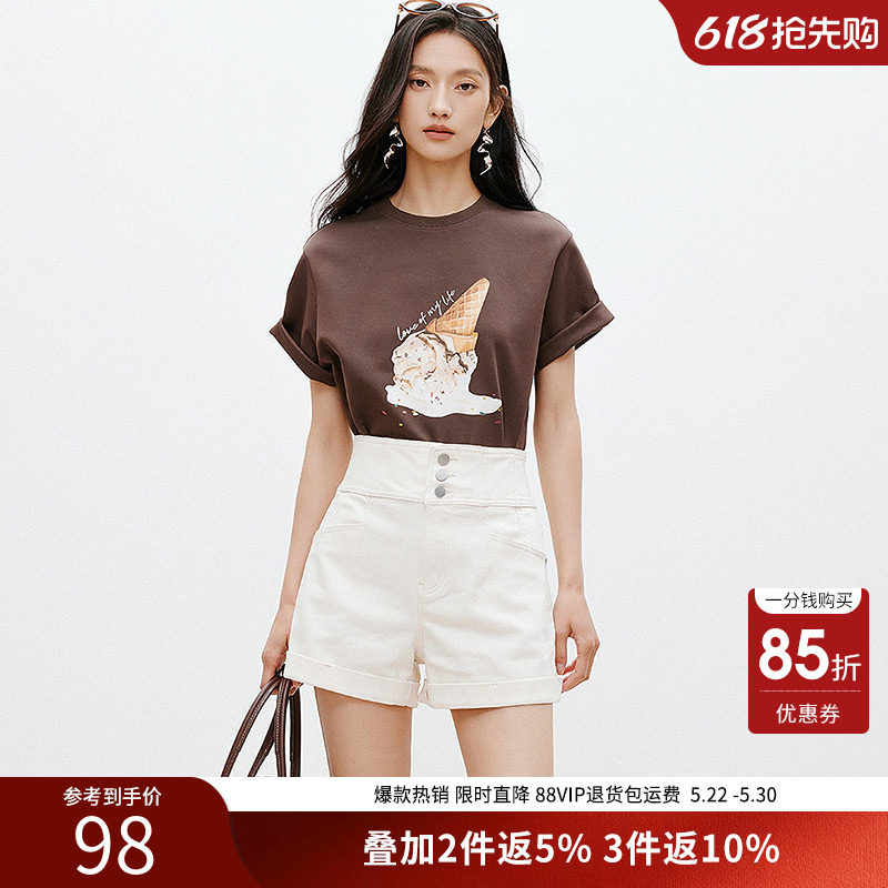 牛仔短裤女夏装显高显瘦A字直筒裤子