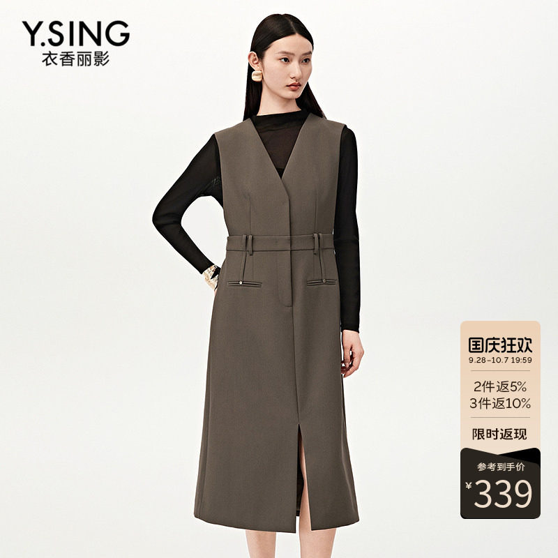 【商场同款】Y.SING衣香丽影2026秋冬无袖背带连衣裙女150823202