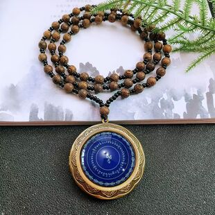 忿怒莲师金刚铠甲护轮护身空心吊坠嘎乌盒可打开装东西的项链男女