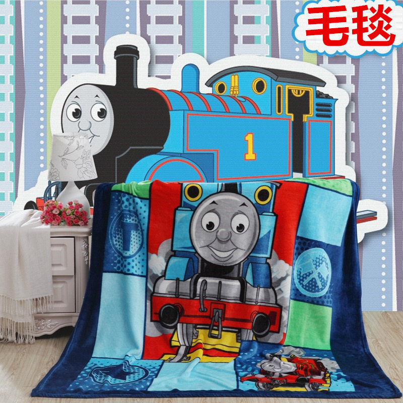 儿童卡通毛毯空调法莱绒毯150*200托马斯毛毯幼儿园春秋盖毯被子