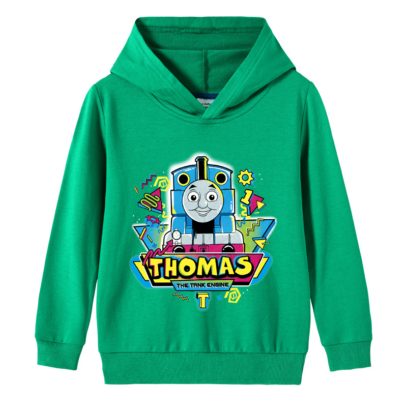 春秋季小孩托马斯火车连帽男童卫衣中童宝宝套头上衣韩版儿童卫衣