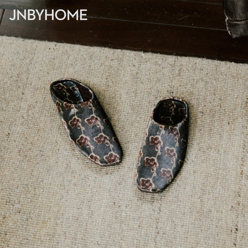 【梅花丝绒拖鞋】JNBYHOME江南布衣秋家居鞋女可外穿复古丝绒