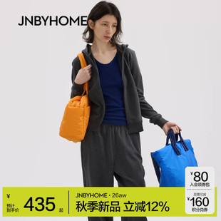 JNBYHOME江南布衣26秋新品男女连帽家居服卫衣开衫套装宽松外套