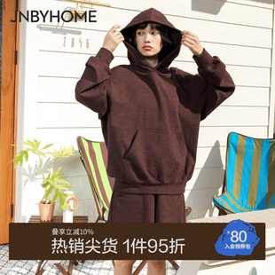 女运动风双面针织连帽长袖 JNBYHOME江南布衣卫衣套装 外穿家居服
