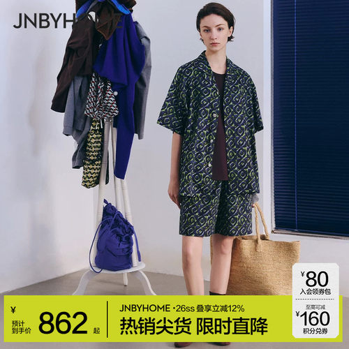 江南布衣liberty印花短袖套装