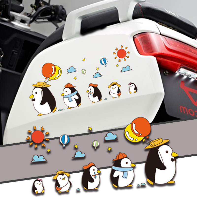 小企鹅个性创意卡通趣味汽车贴纸