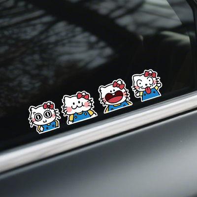 hellokitty车贴凯蒂猫汽车贴纸卡通可爱电动车装饰车身划痕遮挡贴