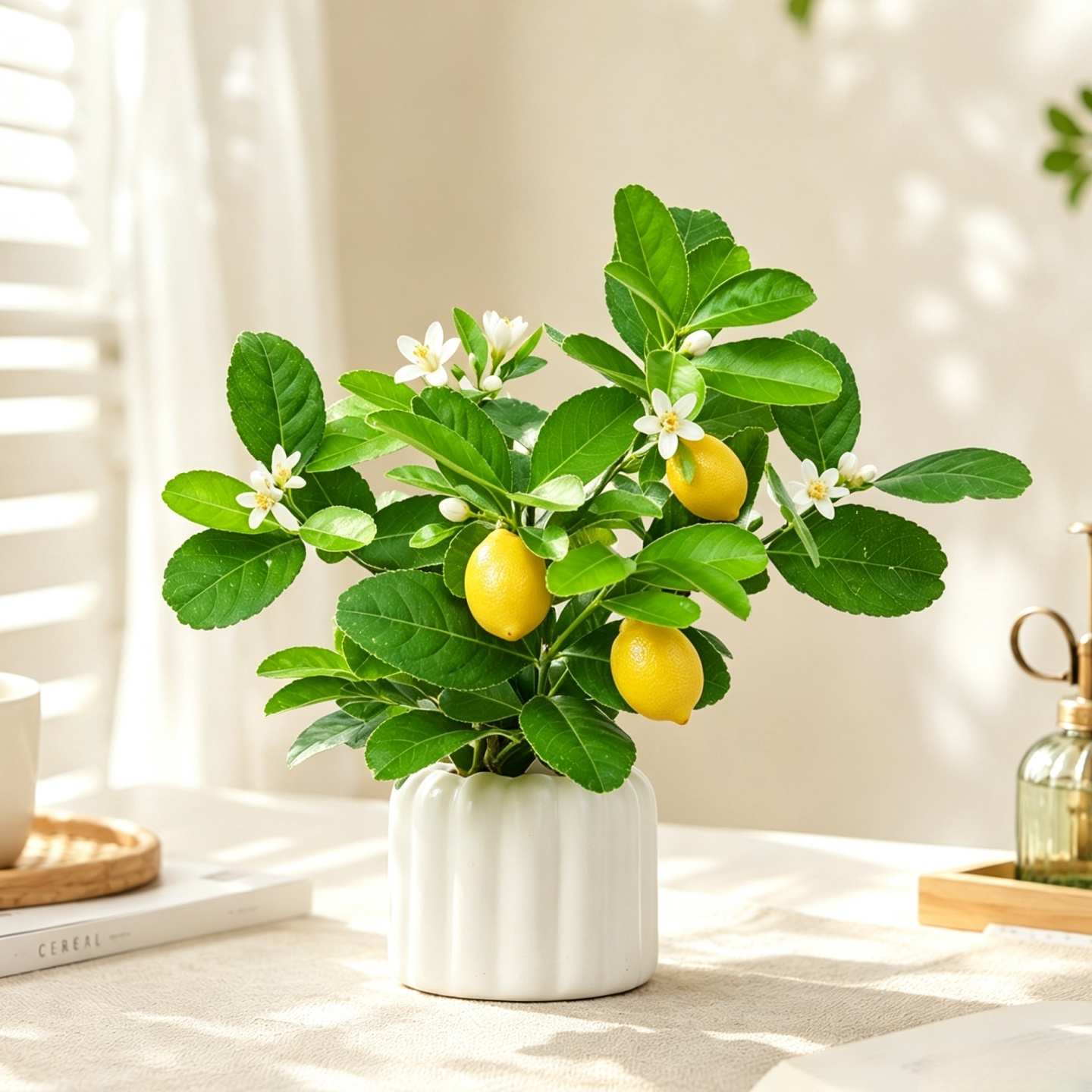 香水柠檬树小盆栽室内桌面好养绿植阳台花卉植物可结果观赏果树苗