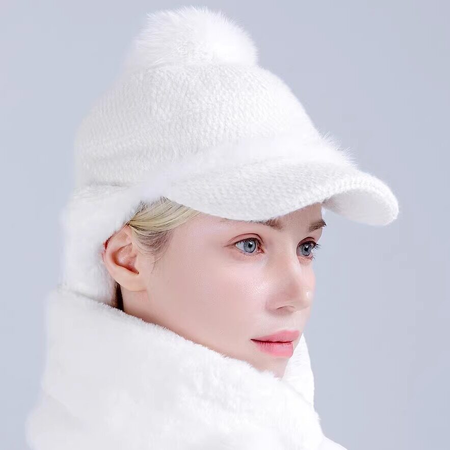 韩国进口白色毛绒高尔夫球帽女秋冬保暖护耳防寒帽子户外运动保暖,运动/瑜伽/健身/球迷用品,高尔夫球帽,淘宝优惠券,粉丝福利购,淘宝优惠卷