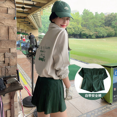 高尔夫春秋新款女网红高领网球