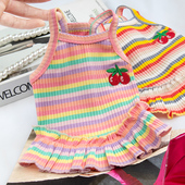 透气 纯棉泰迪猫咪比熊小型犬小狗狗衣服夏款 宠物背心裙子薄款 夏季