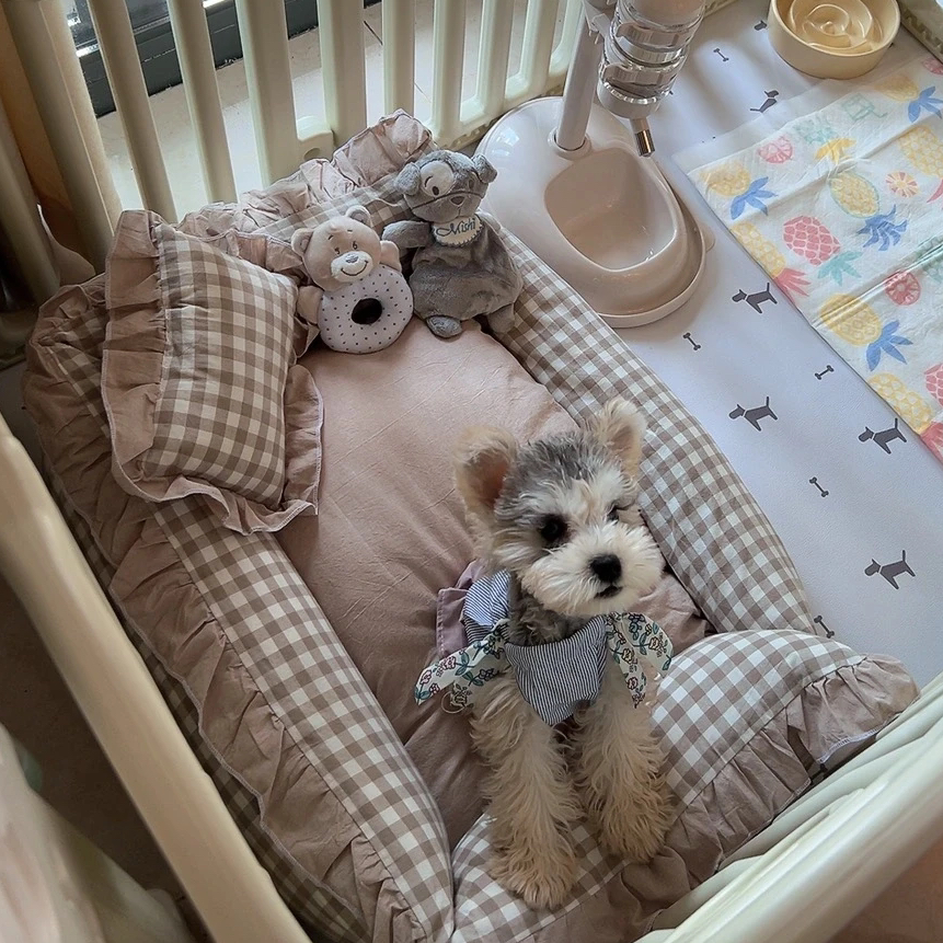 韩国ins四季通用可拆洗宠物狗窝猫窝泰迪比熊小型犬保暖狗床垫子