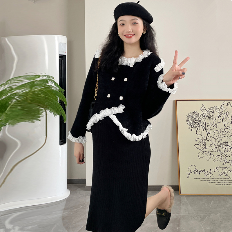 2025年孕妇赫本风花边领外套吊带