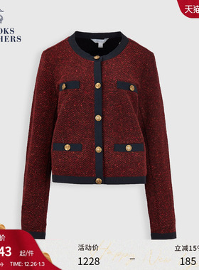 Brooks Brothers/布克兄弟女士秋冬新款拼色粗花呢小香风外套