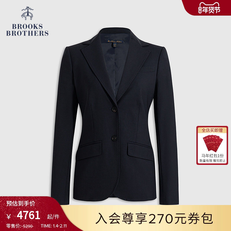Brooks Brothers/布克兄弟女士秋冬新款绵羊毛明显装饰西装外套