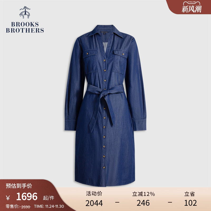 布克兄弟25女士纯棉软牛仔连衣裙