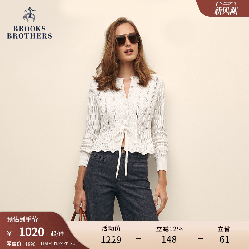 布克兄弟25女士纯棉针织开衫
