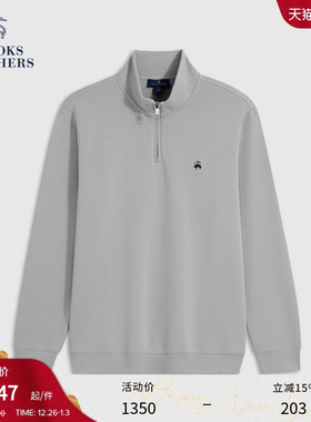 Brooks Brothers/布克兄弟男士25秋冬新品纯色半拉链针织上衣