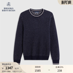 25秋冬新品 布克兄弟男士 圆领镶边复古毛衣 Brothers Brooks