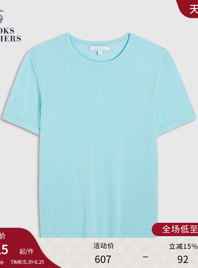 Brooks Brothers/布克兄弟女士春夏新款supima棉纯色针织短袖
