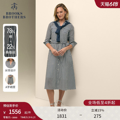 布克兄弟女士桑蚕丝棉连衣裙