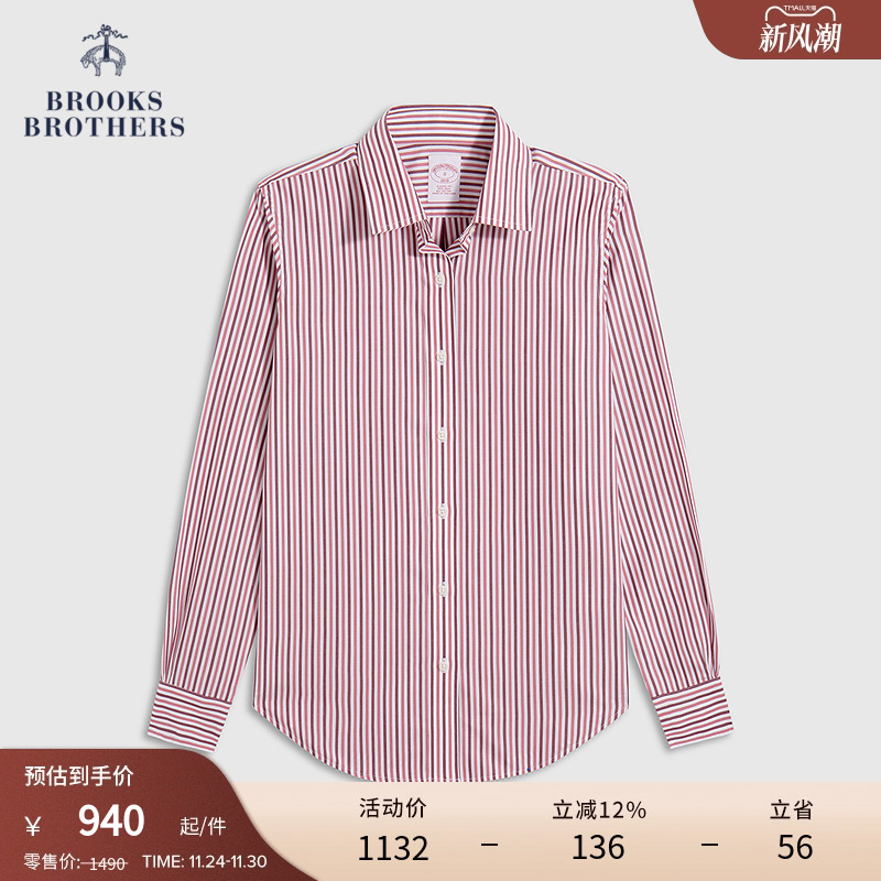 布克兄弟女士25竖条纹衬衫