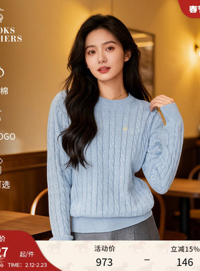 Brooks Brothers/布克兄弟女士秋冬新款supima棉绞花针织衫