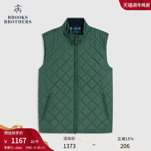 25秋冬新品 布克兄弟男士 菱格绗缝纯色棉服马甲 Brothers Brooks