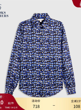 Brooks Brothers/布克兄弟女士25新品supima棉几何印花设计感衬衫