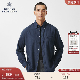 Brothers 纯棉磨毛口袋logo休闲衬衫 布克兄弟男士 款 秋季 Brooks