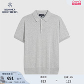 纯棉纯色三粒扣针织polo衫 Brooks 春夏款 布克兄弟男士 Brothers