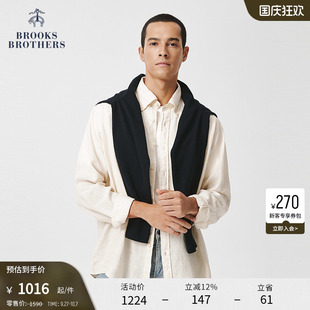 Brothers 100%亞麻 Brooks 春夏新紐扣領休閑襯衫 布克兄弟男士