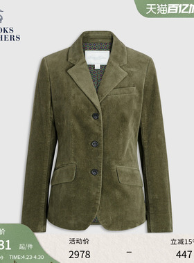 Brooks Brothers/布克兄弟女士25新品灯芯绒复古修身猎装西装外套