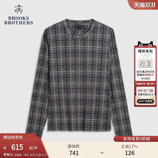 圆领复古格纹基础打底衫 布克兄弟女士25秋冬新品 Brothers Brooks