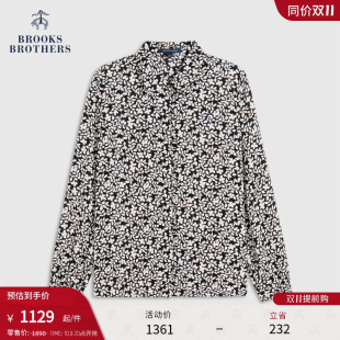 植物剪影印花纽扣衬衫 布克兄弟女士25早秋新品 Brothers Brooks