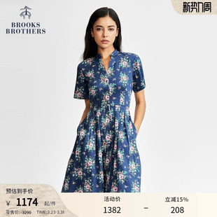 Supima棉 新款 Brooks 布克兄弟女士春夏季 印花连衣裙 Brothers