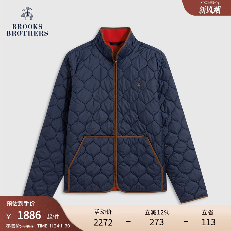 布克兄弟25男士纯色棉服外套