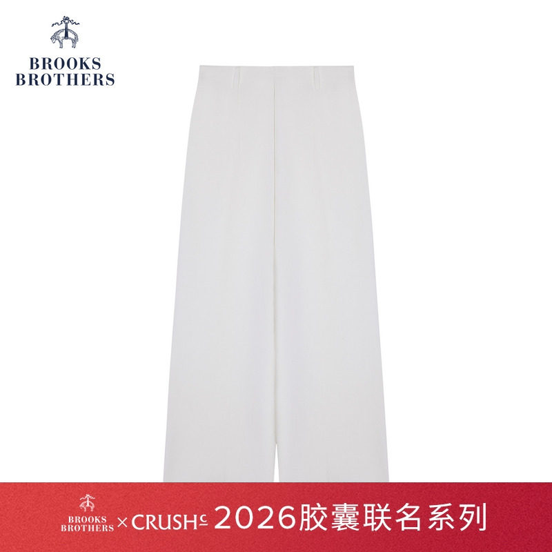 【BB X CRUSH胶囊系列】布克兄弟联名款女士26纯色阔腿优雅九分裤
