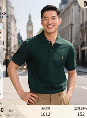 [珠地网眼]Brooks Brothers/布克兄弟男士26夏季金羊刺绣短袖Polo