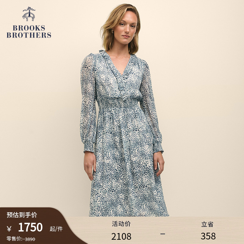 布克兄弟25女士V领连衣裙