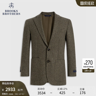 Brooks 布克兄弟男士 秋冬綿羊毛人字紋復古西裝 外套 Brothers