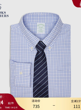[易打理]Brooks Brothers/布克兄弟男士夏新款supima棉正装衬衫