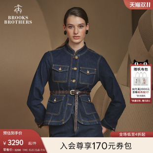 中式 布克兄弟女士25秋冬新品 领多口袋牛仔外套 Brothers Brooks