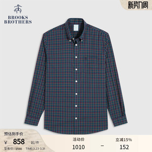 易打理 26新品 Brooks 布克兄弟男士 supima棉格纹衬衫 Brothers