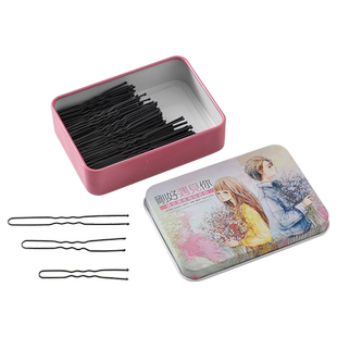 2023年新款u型夹盘发固定发夹女加粗插针一字夹卡子黑色夹子头饰