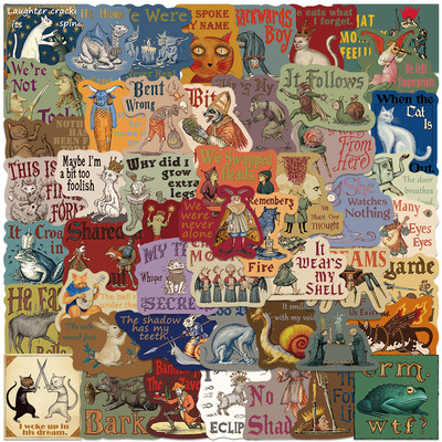 复古怪诞美学中世纪诡异抽象贴纸